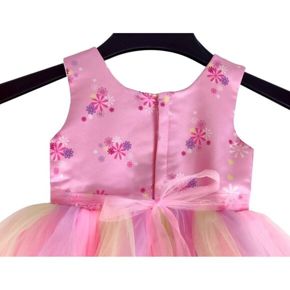 Girls Pink Unicorn Tulle Dress by Poplins Kids Princes Party Pony Wings Heart - Picture 9 of 11